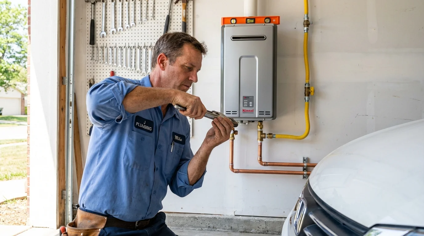Tankless water heater installation by a Johns Plumbing LLC plumber in Coulee Dam